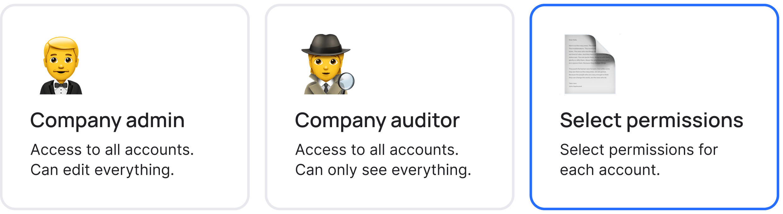 UI element of choice in role-based dashboard