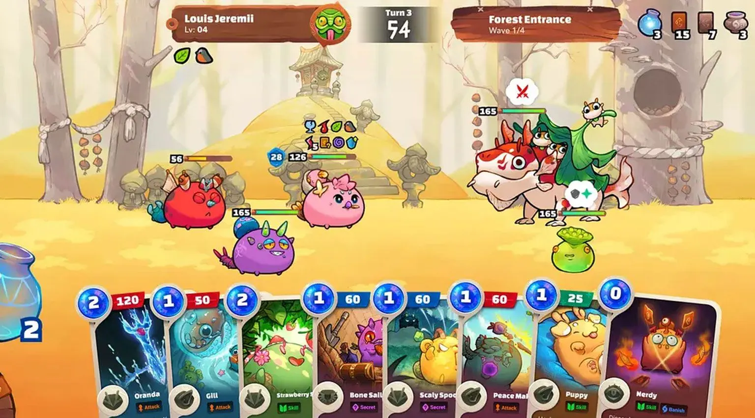 A screenshot of Axie Infinity gameplay