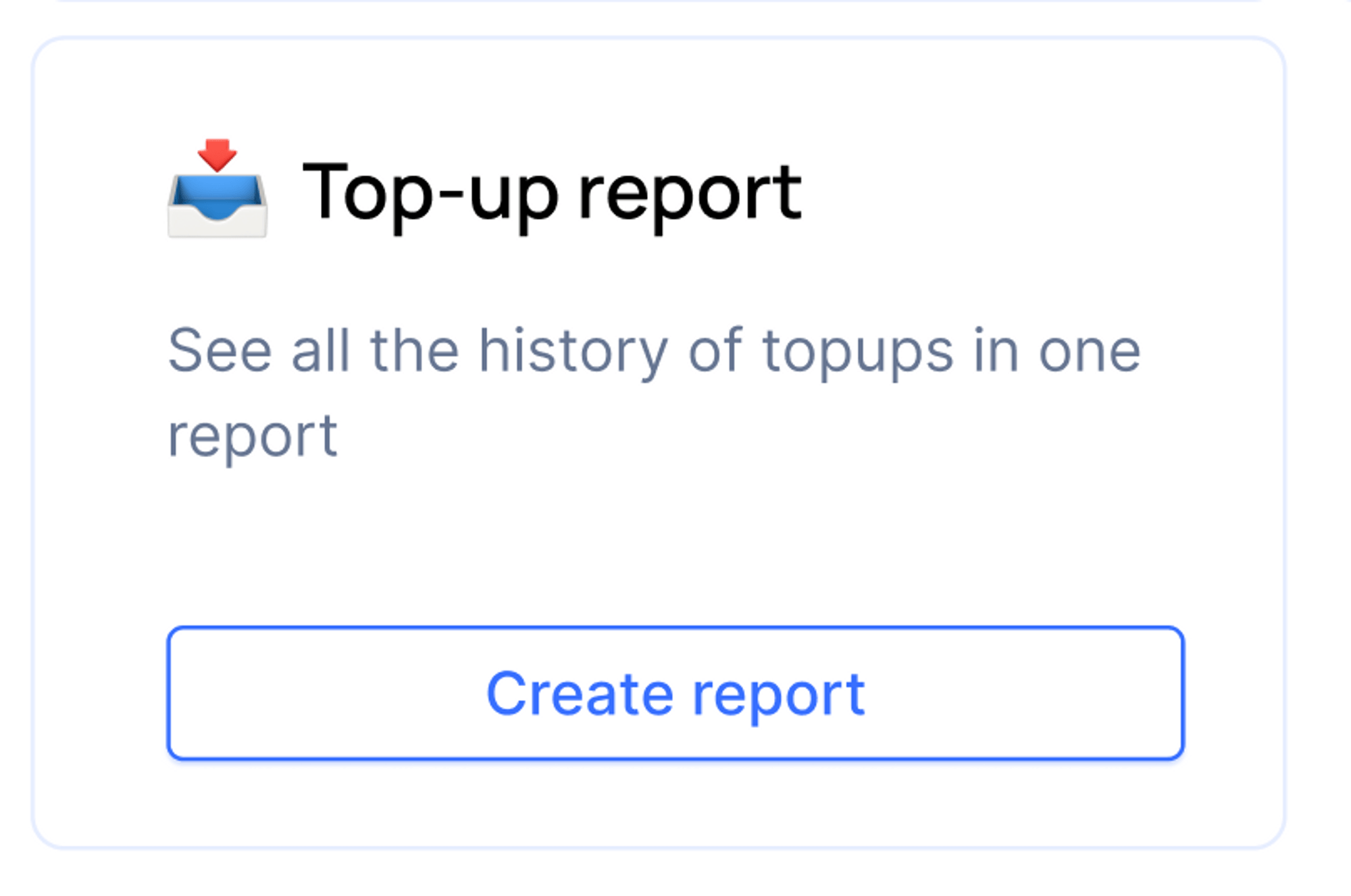 Calypso Pay 1.0 Top-Up report button