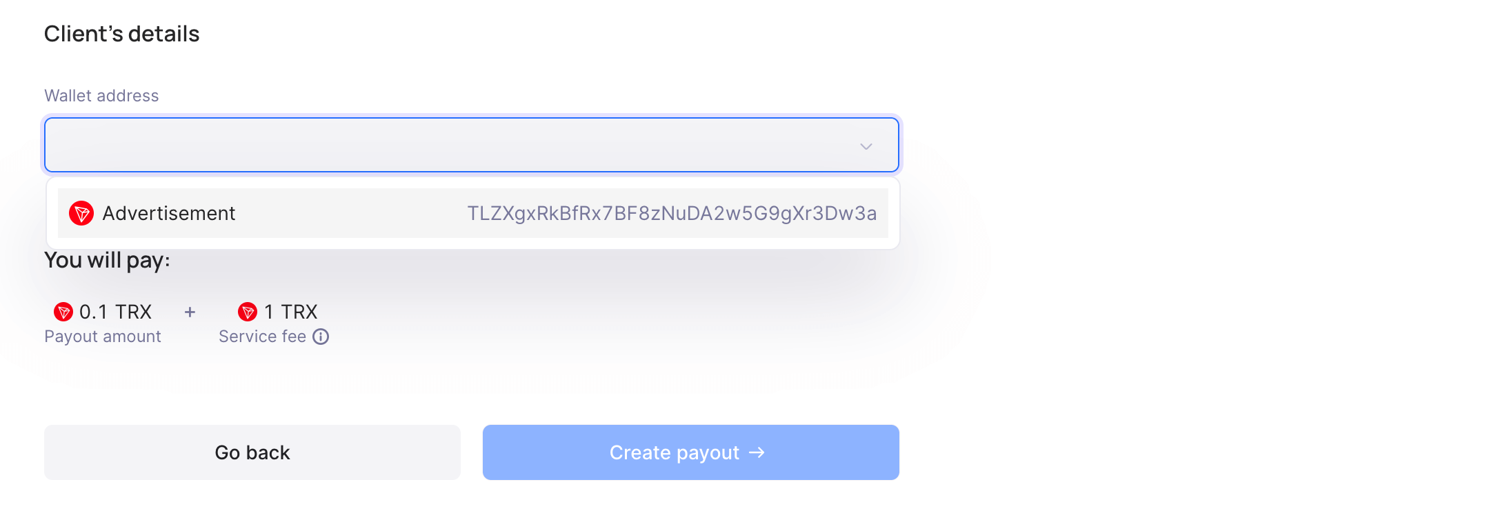 Using the Address book in Calypso Pay 2.0 user dashboard