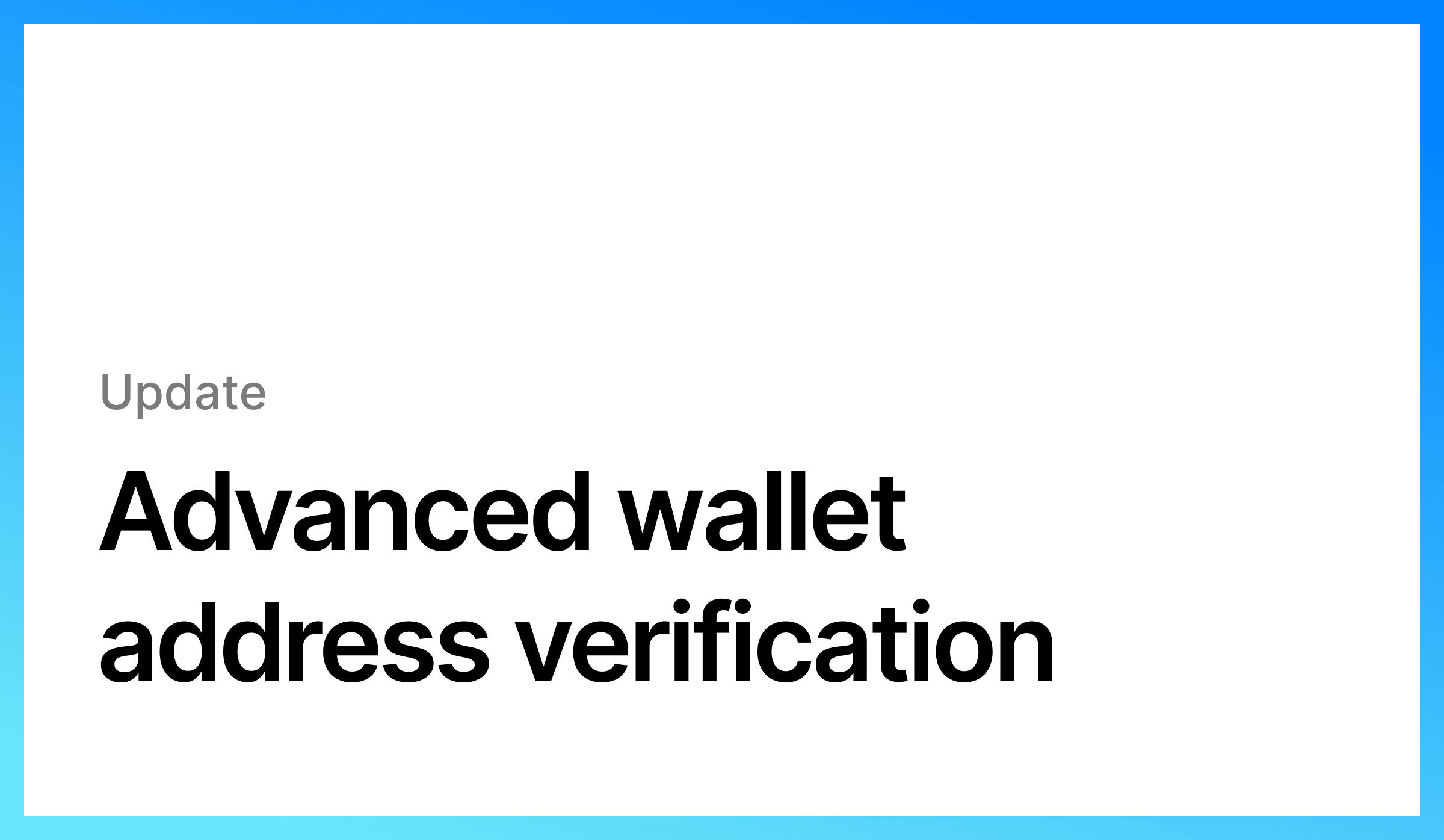 Advanced wallet address verification text
